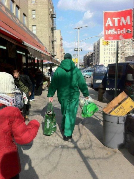 Jolly green warlock spotted transporting secret undisclosed products in nondescript shopping bags to his fellow warlock charle sheen.  Thanks to warlock hunter sir mientus for the noble find.