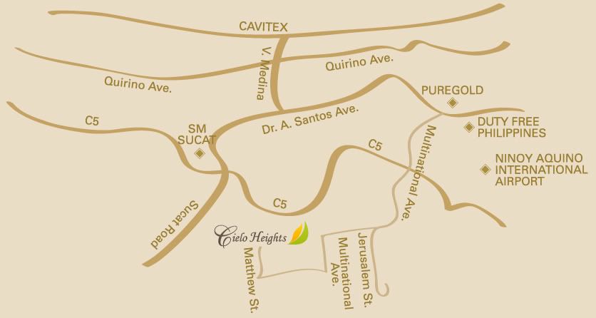 Cielo Heights Townhouse Paranaque Location Map