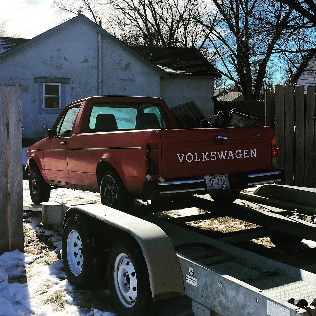 1981 Vw rabbit truck Royal red rolling shell
