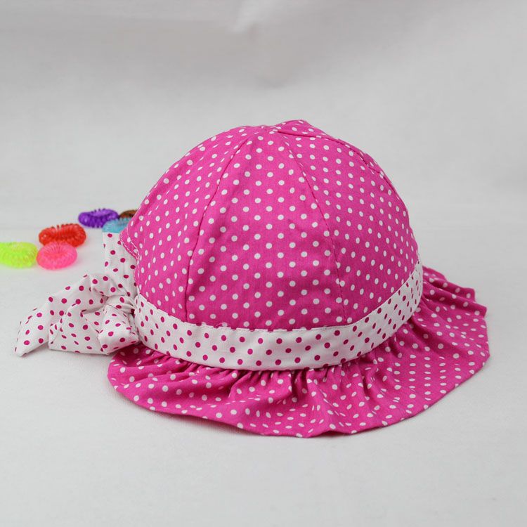 New Cute Baby Girls Sun Polka Dot Hearts Cotton Summer Hat Cap 3 24 Months Hot