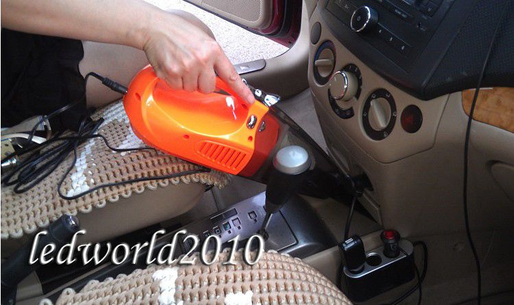 Green Orange Mini Portable Car Auto Vac Vacuum Cleaner Hoover Strong Power 12V